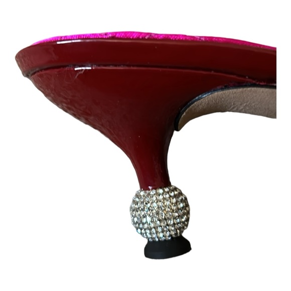 NWOB, Kate Spade Dorset Dress slides w/Rhinestone heel, RT$200 Color:Red Wine - Picture 4 of 10